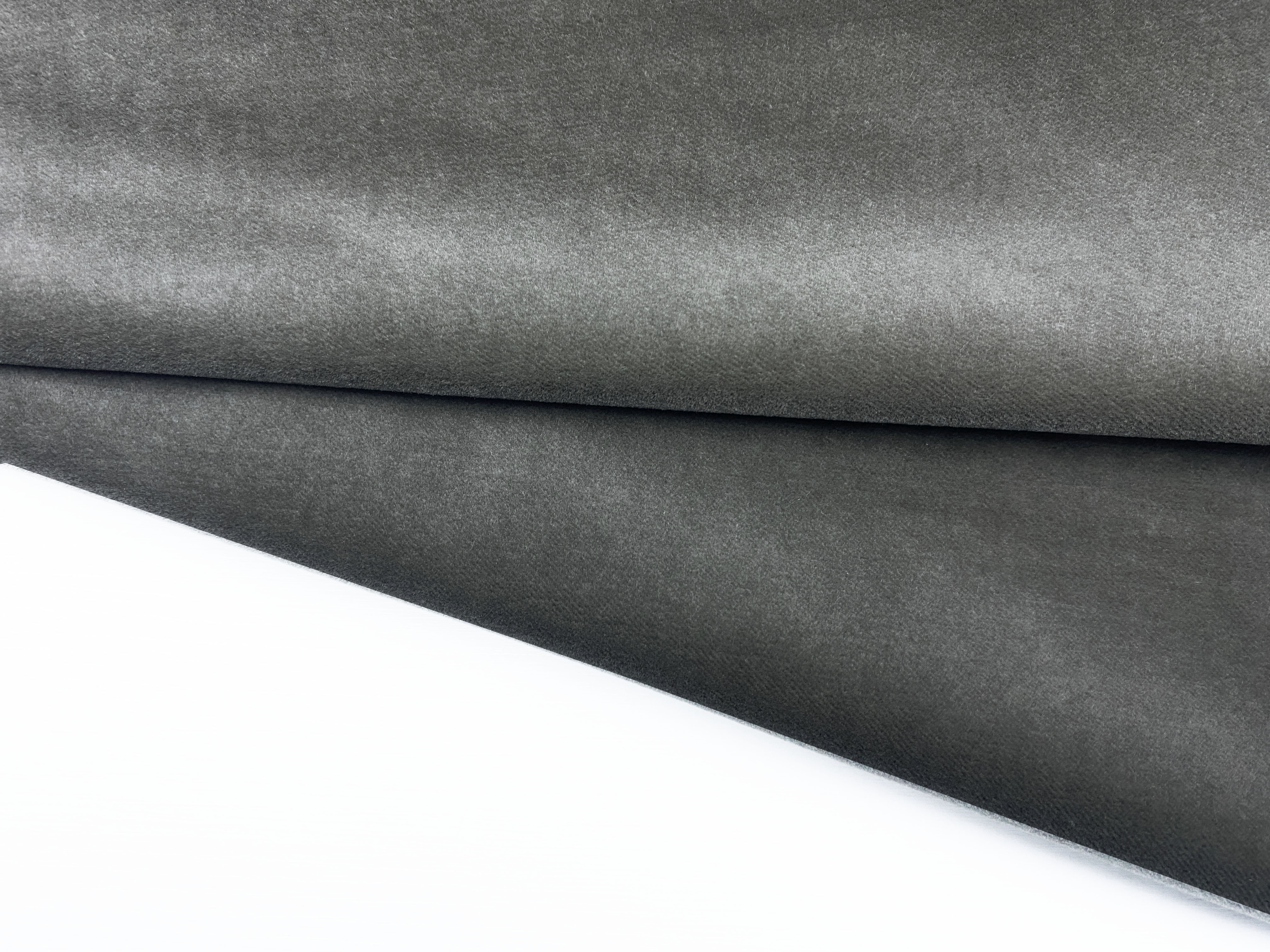 Ткань Бархат серого цвета однотонная  03857 4