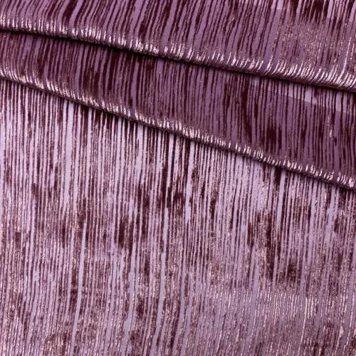 Ткань Пан-бархат брусничного цвета с принтом   полосы 03875